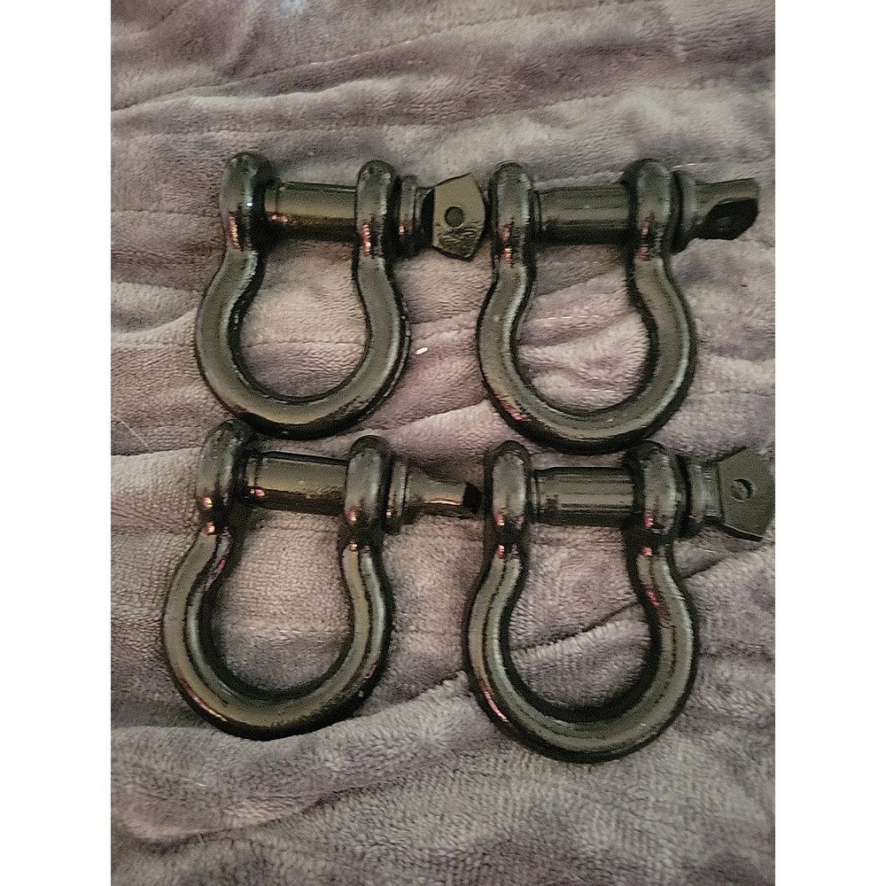 4 5/8" Black Bow Shackle D-Ring‎ w 5/8" Clevis Screw Pin WLL 7000lbs